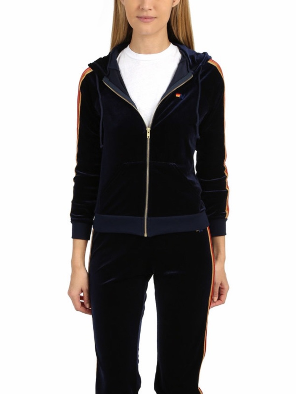 Aviator Nation Classic Velvet Relaxed Zip Hoodie Navy Blue Small EUC - Picture 4 of 14